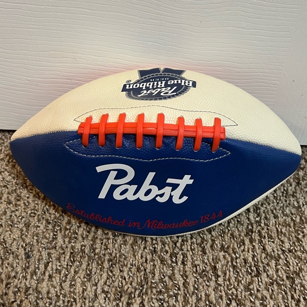 Pabst Blue and White Football
